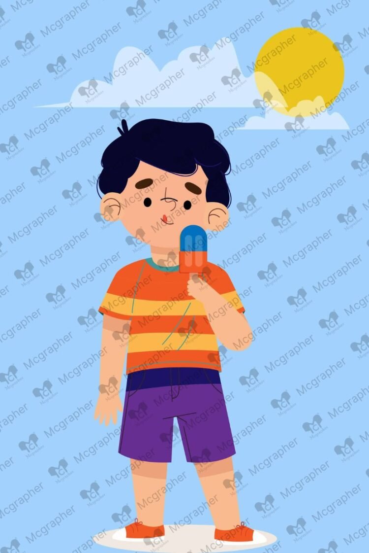 Summer vibes ice cream vector Illustration