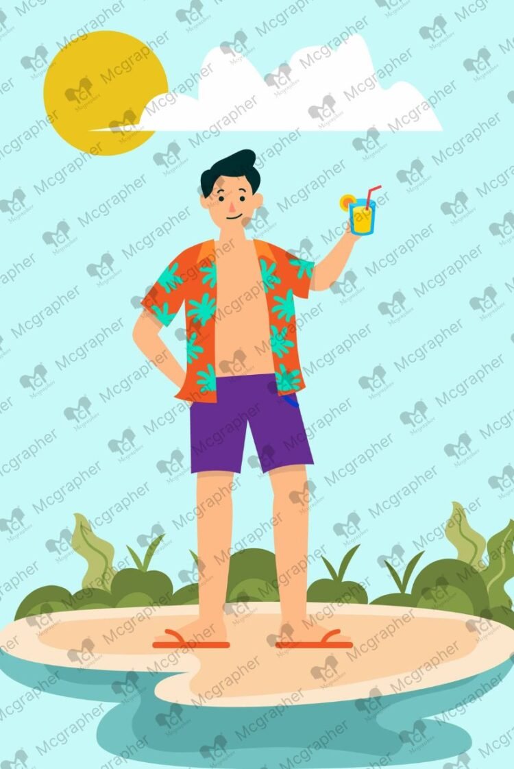 Summer cool outfit vector Illustration