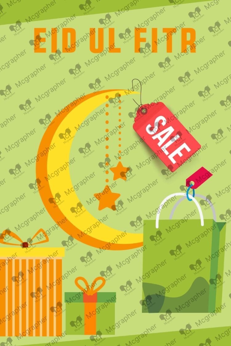 Eid ul Fitr Mega festive Sale vector Illustration