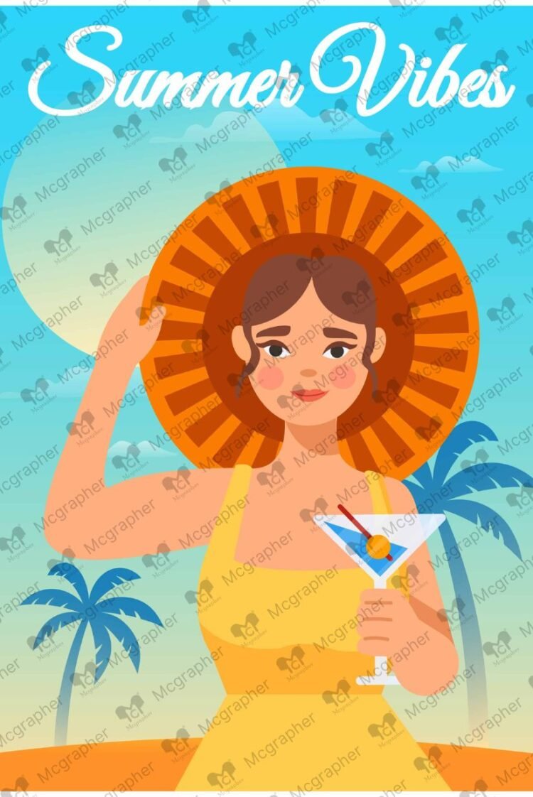Summer beach outfit Illustration