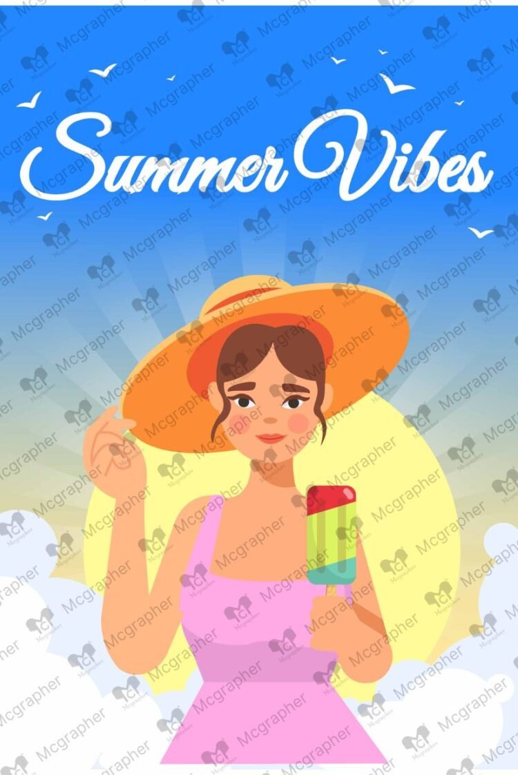 Summer beach ice cream Illustration