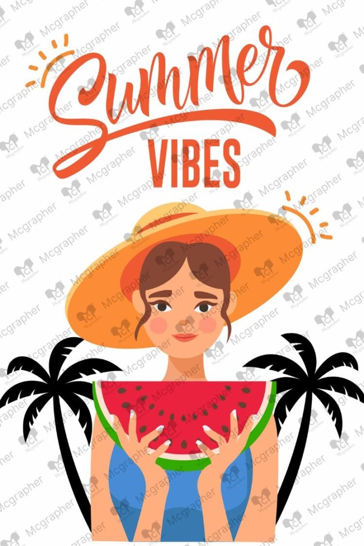 Summer vibes watermelon Illustration