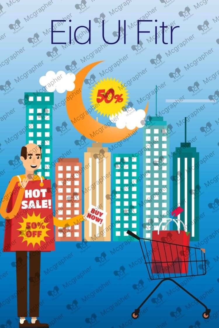 Eid ul Fitr Mega festive Sale Illustration