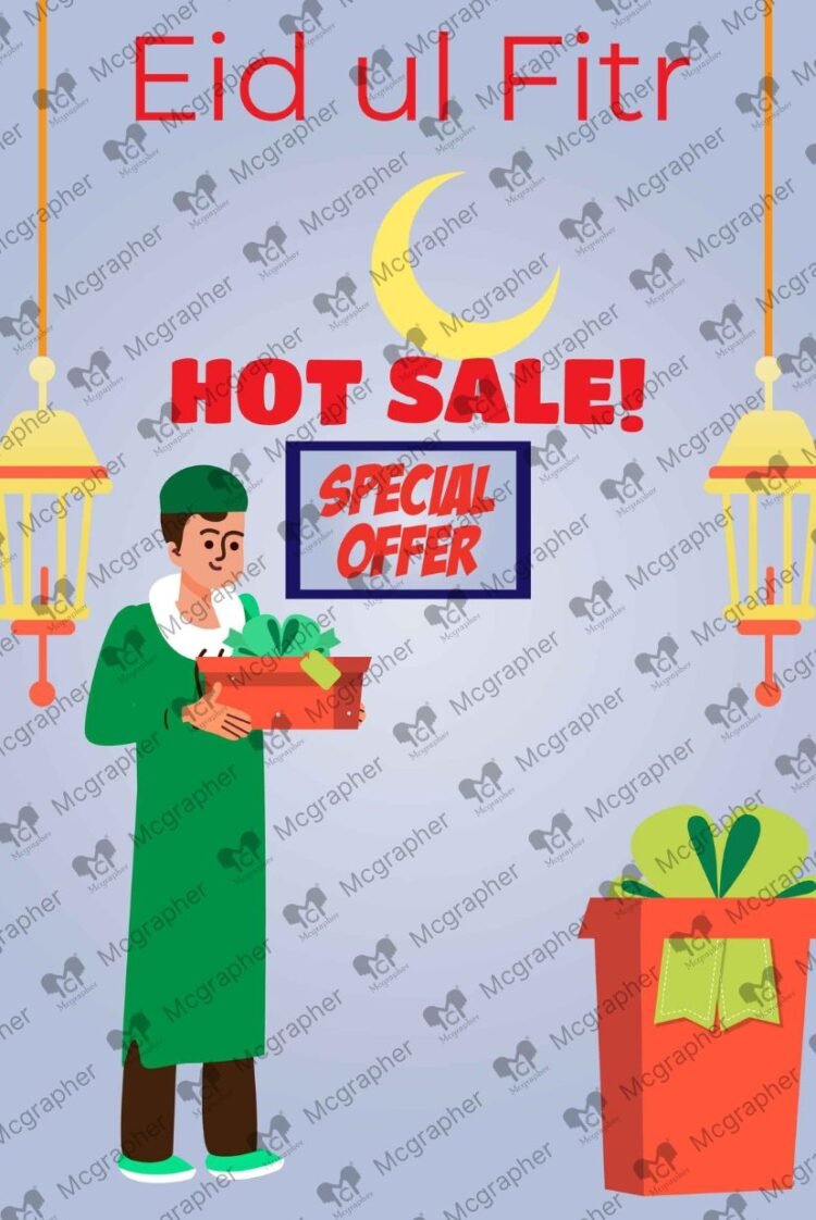 Eid ul Fitr Sale 50% off Illustration