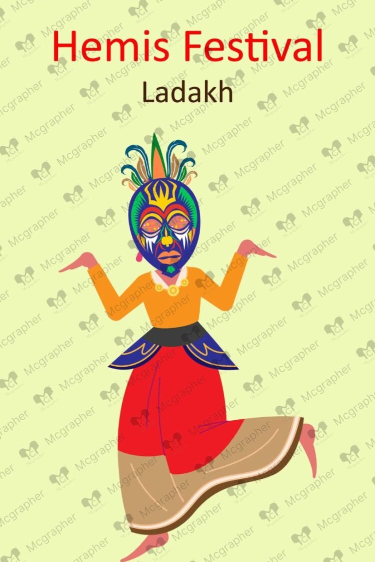 Hemis Festival Monastery vector Illustration