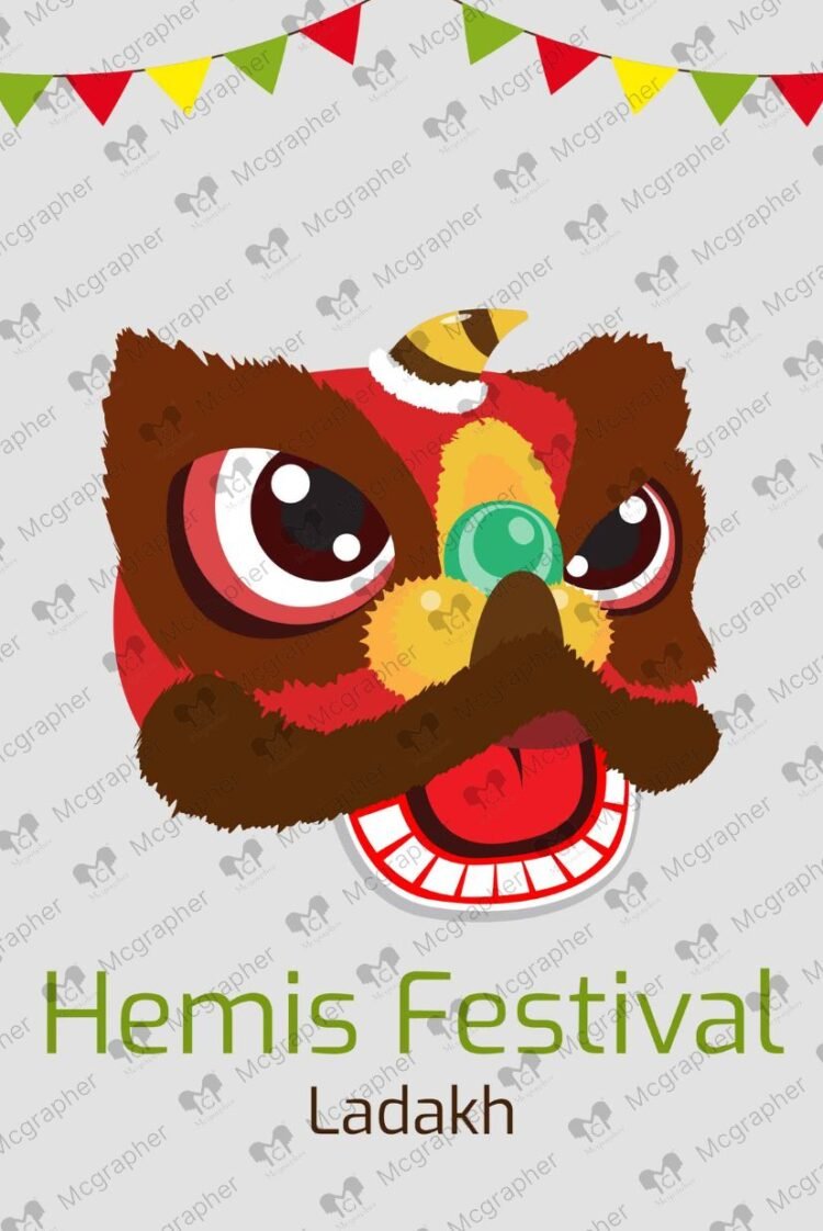 Hemis Festival Tibetan vector Illustration
