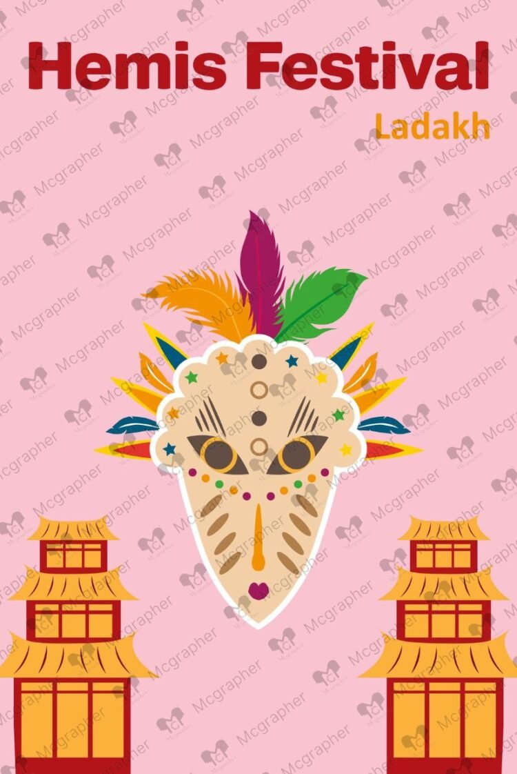 Hemis Festival celebration vector Illustration