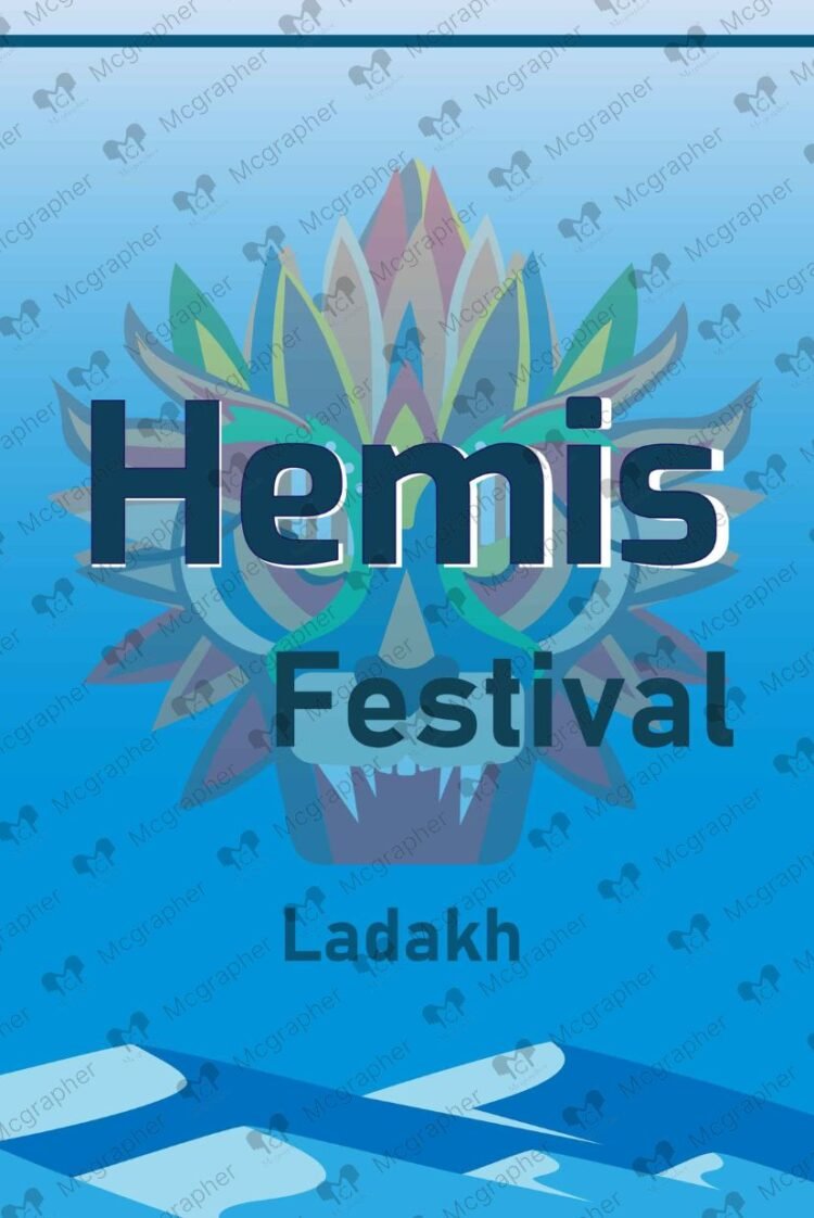 Hemis Festival Mask Dance vector Illustration