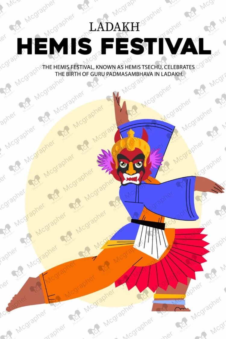 Hemis Festival celebration Illustration