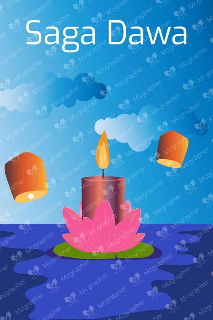 Saga dawa vector Illustration