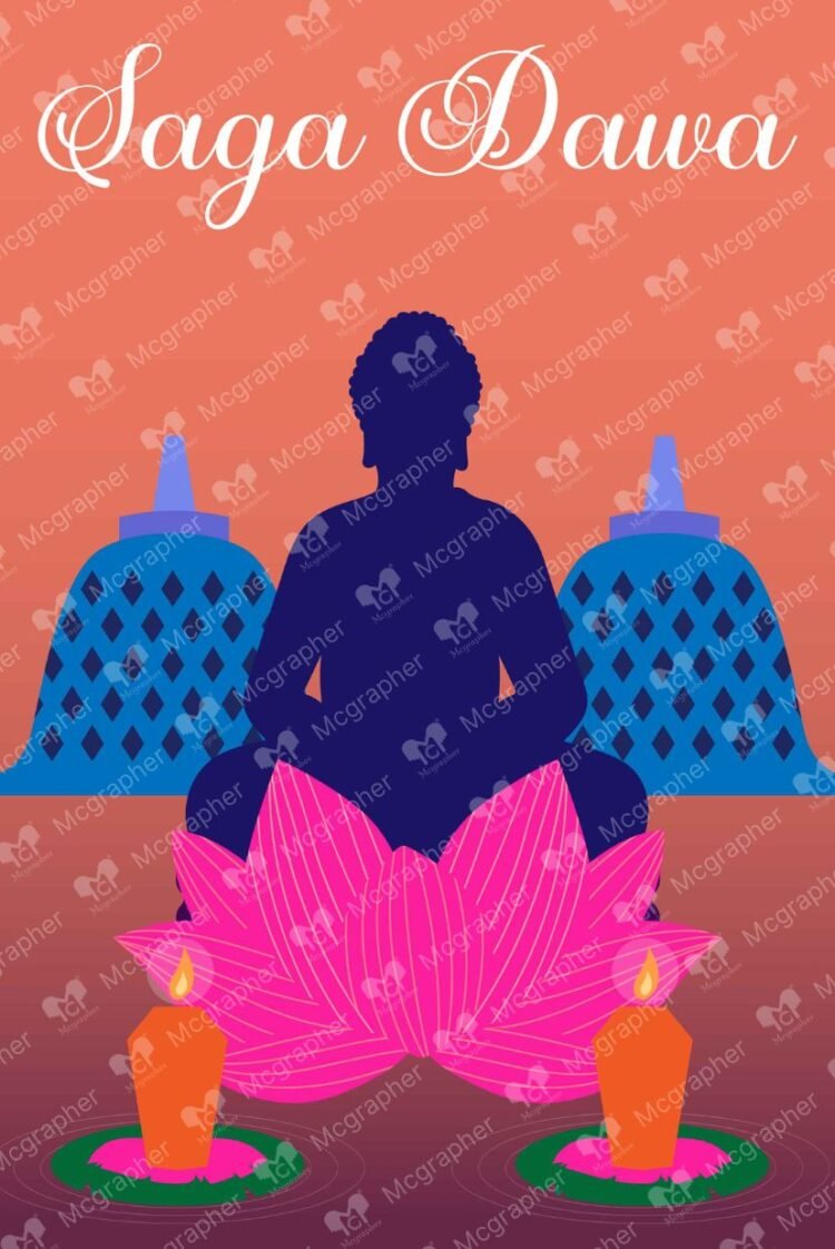 Saga dawa festival vector Illustration