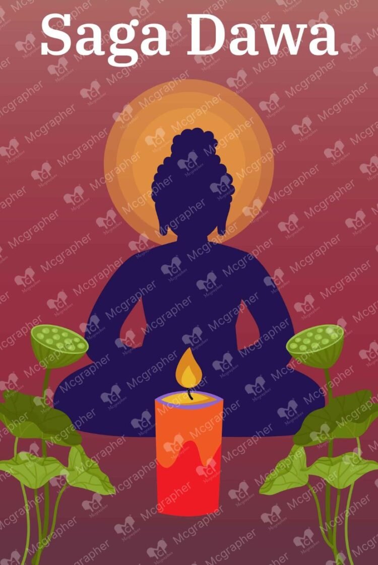 Saga dawa buddhist festival Illustration