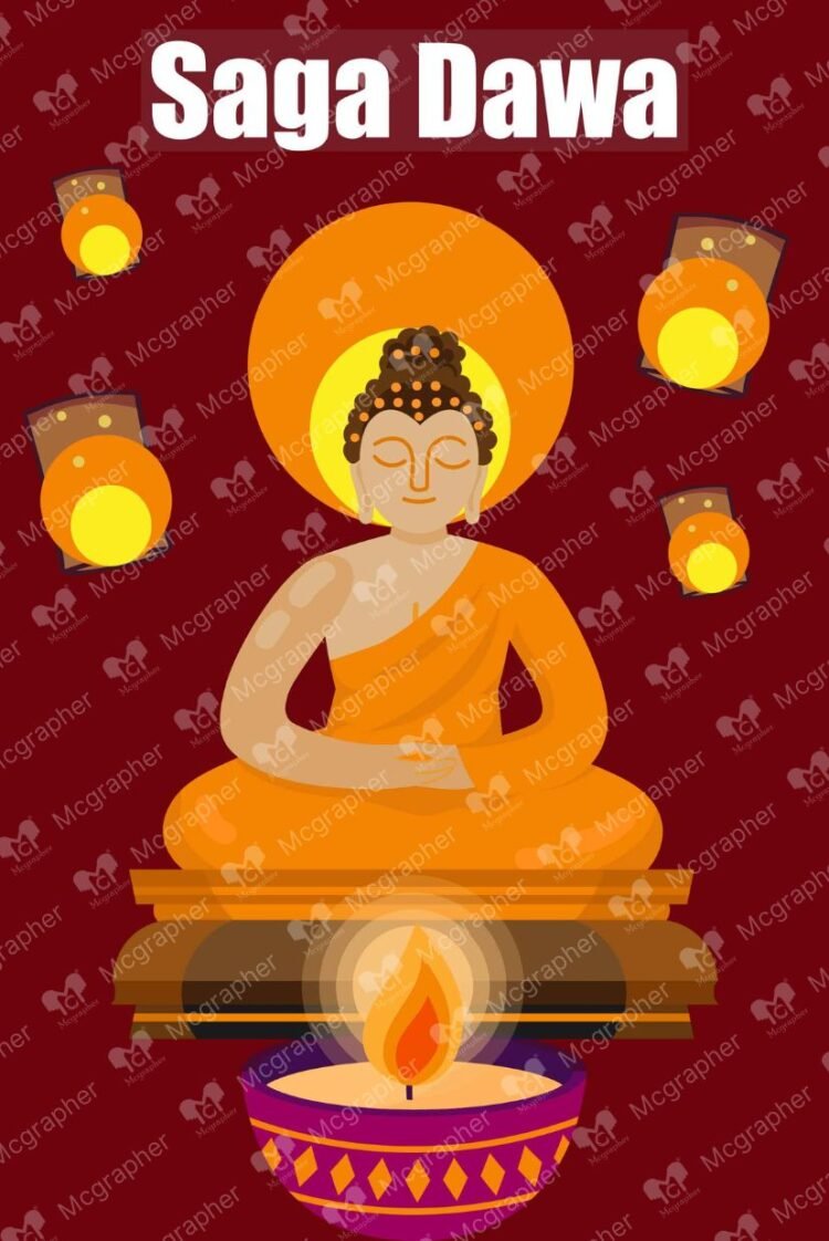 Saga dawa tibetan festival Illustration