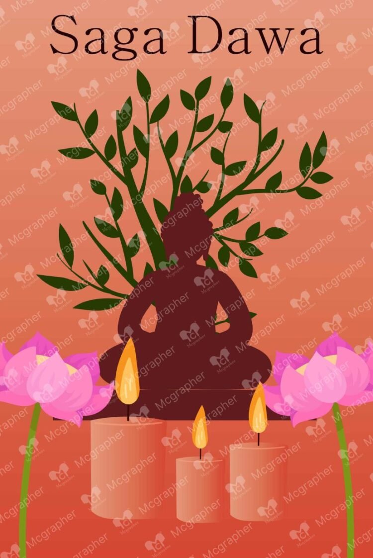 Saga dawa spiritual festival Illustration