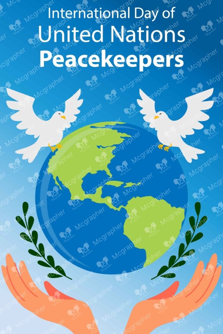 World Peacekeepers day vector Illustration