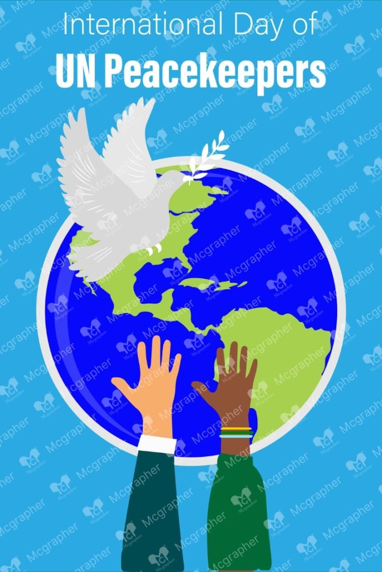 World UN Peacekeepers day vector Illustration
