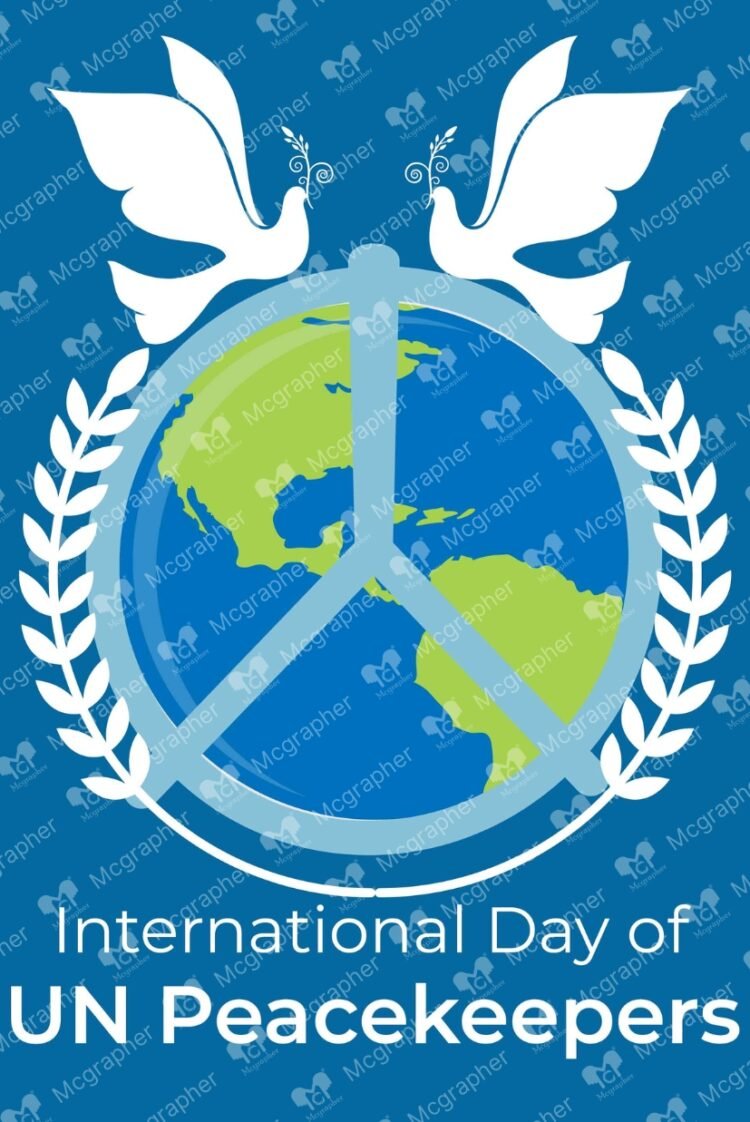 World UN Peacekeeper day vector Illustration