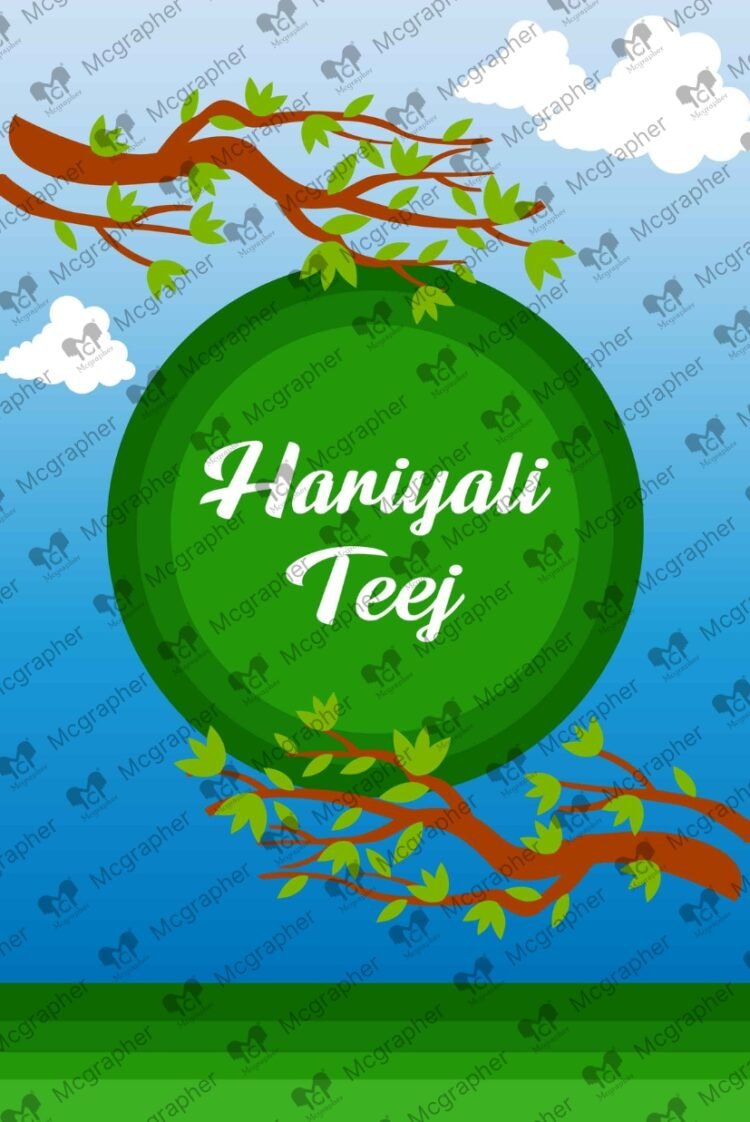 Haryali Teej Monsoon vibe vector Illustration