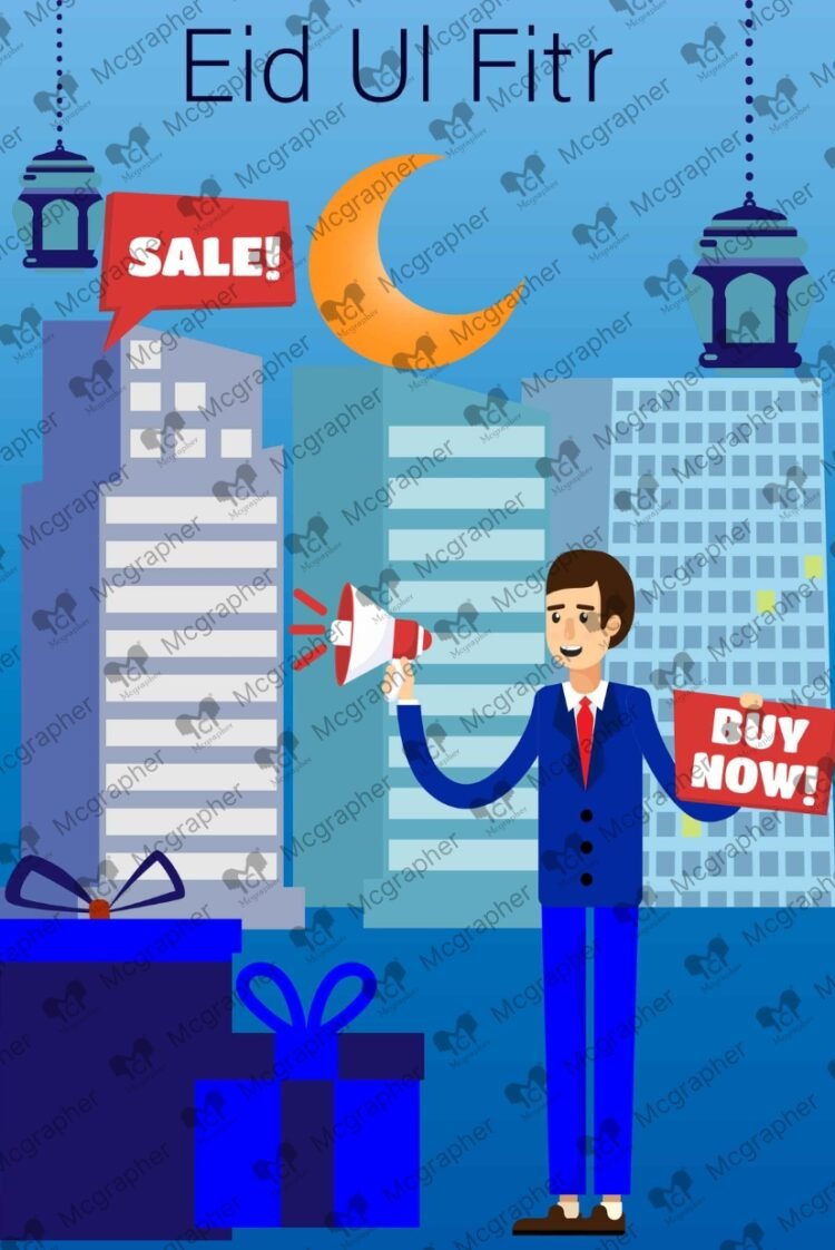 Eid ul Fitr Sale 50% off vector Illustration