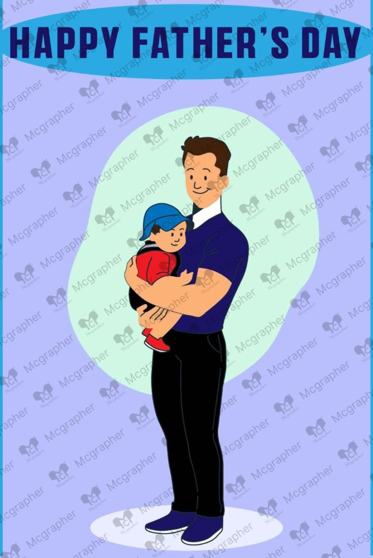 Happy Father's Day love art vector Illustration