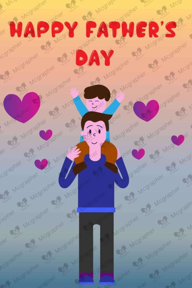 Father's Day love vector Illustration