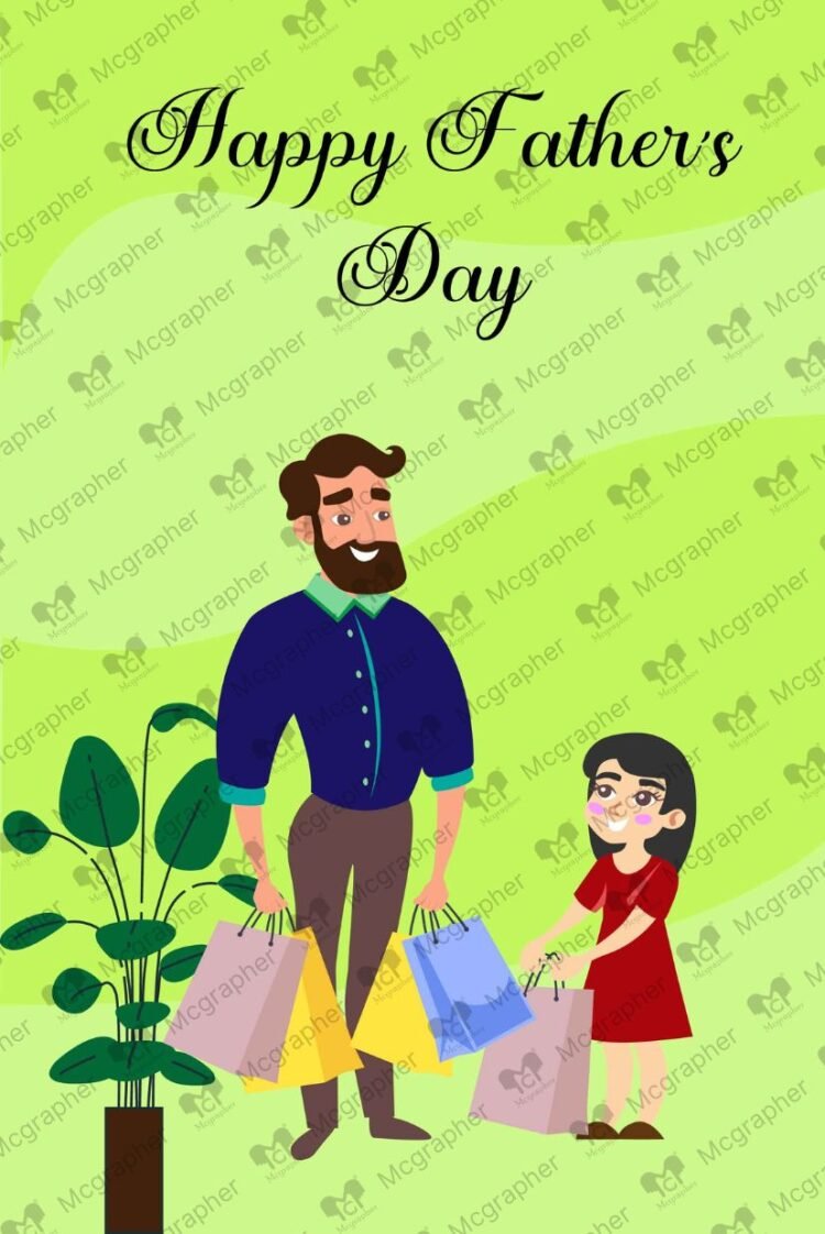 Father's Day love art vector Illustration