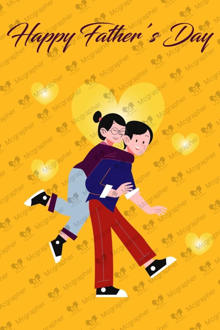 Father's Day dad love vector Illustration