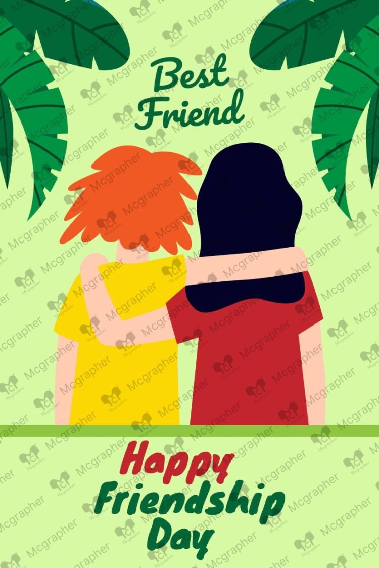 World Best friends day vector Illustration