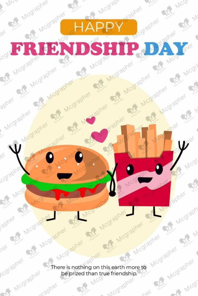 Friendship day Burger Fries Illustration