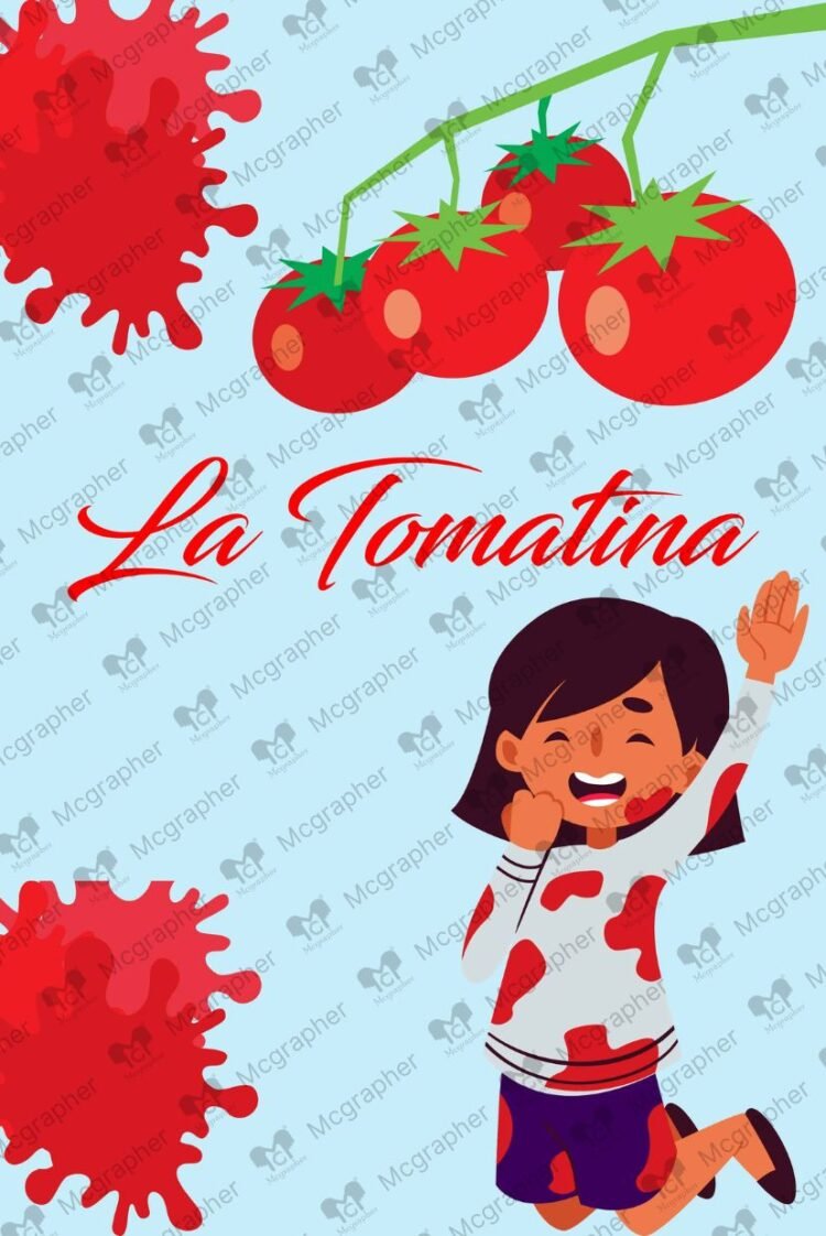 La Tomatina day vector Illustration