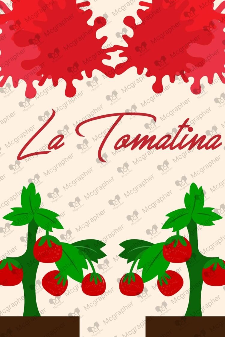 La Tomatina celebration vector Illustration