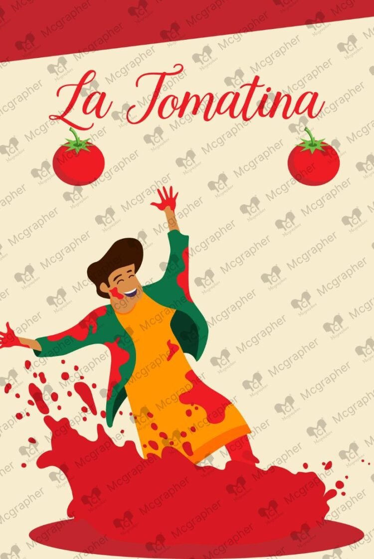 La Tomatina art Illustration