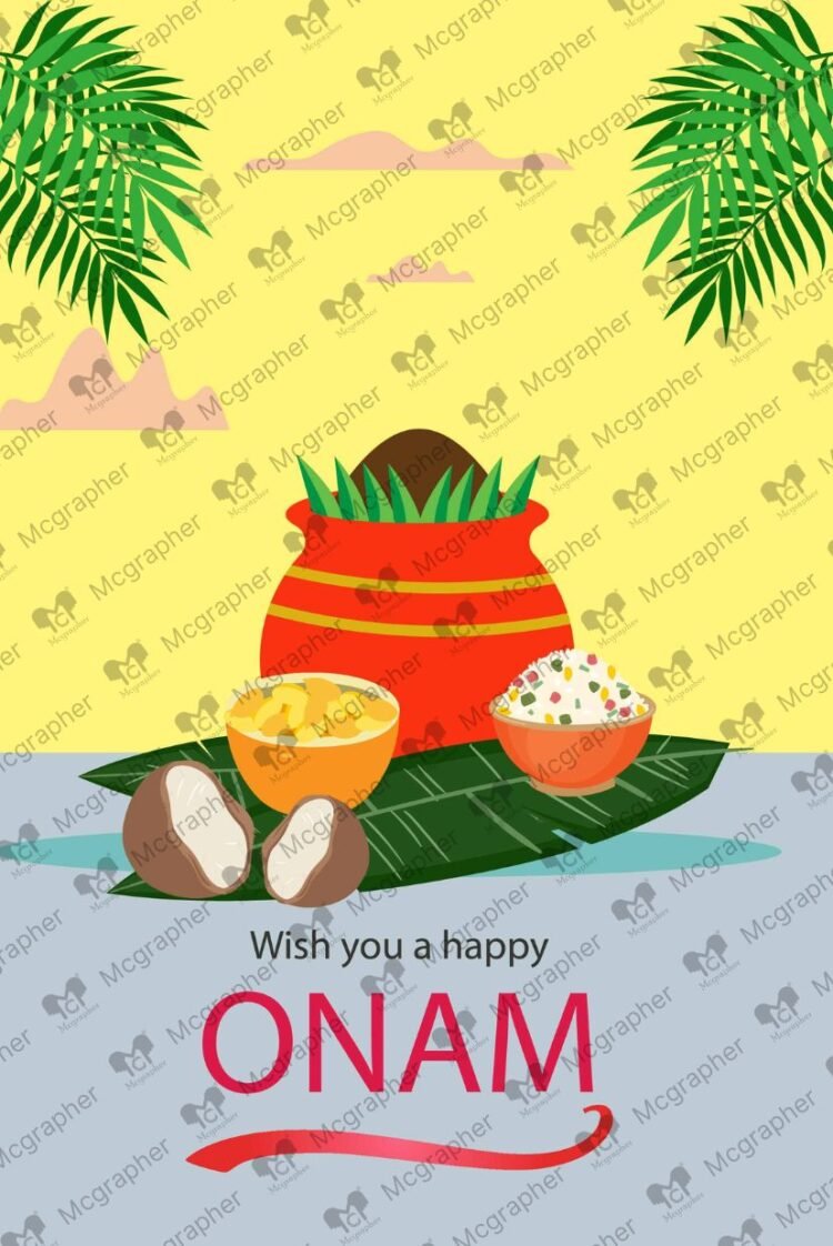 Onam festival Thali Illustration