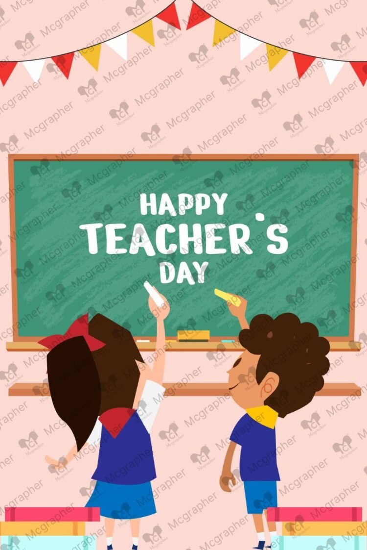 Happy Teachers Day celebration vector Illustration