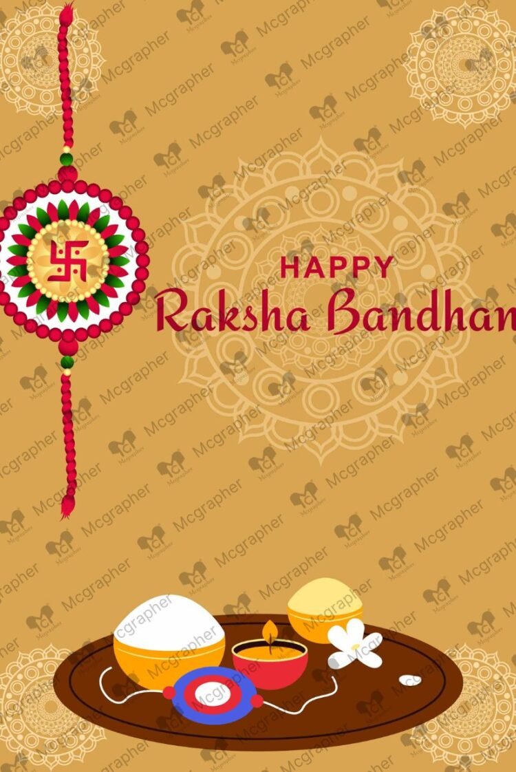 Raksha Bandhan puja thali Illustration