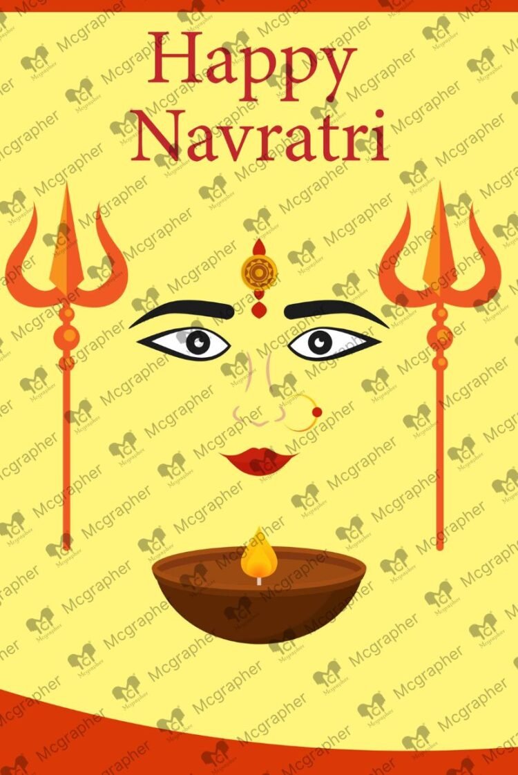 Navratri Durga puja Vector Illustration