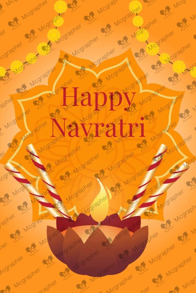 Navratri Dandiya night Vector Illustration