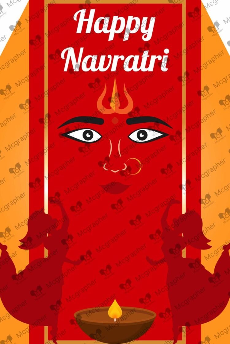 Navratri durga maa Dandiya dance Vector Illustration