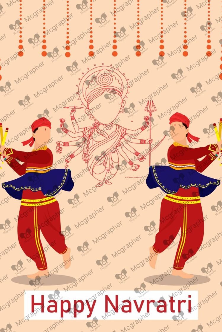 Navratri puja Vector Illustration