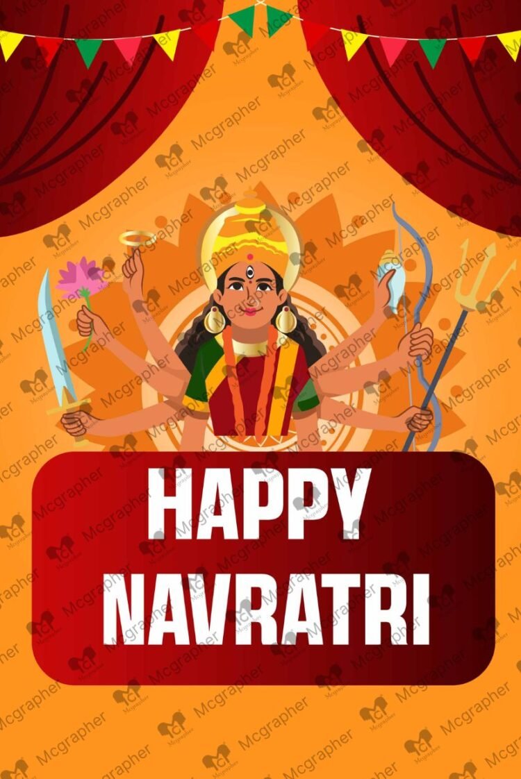 Navratri durga maa puja Vector Illustration