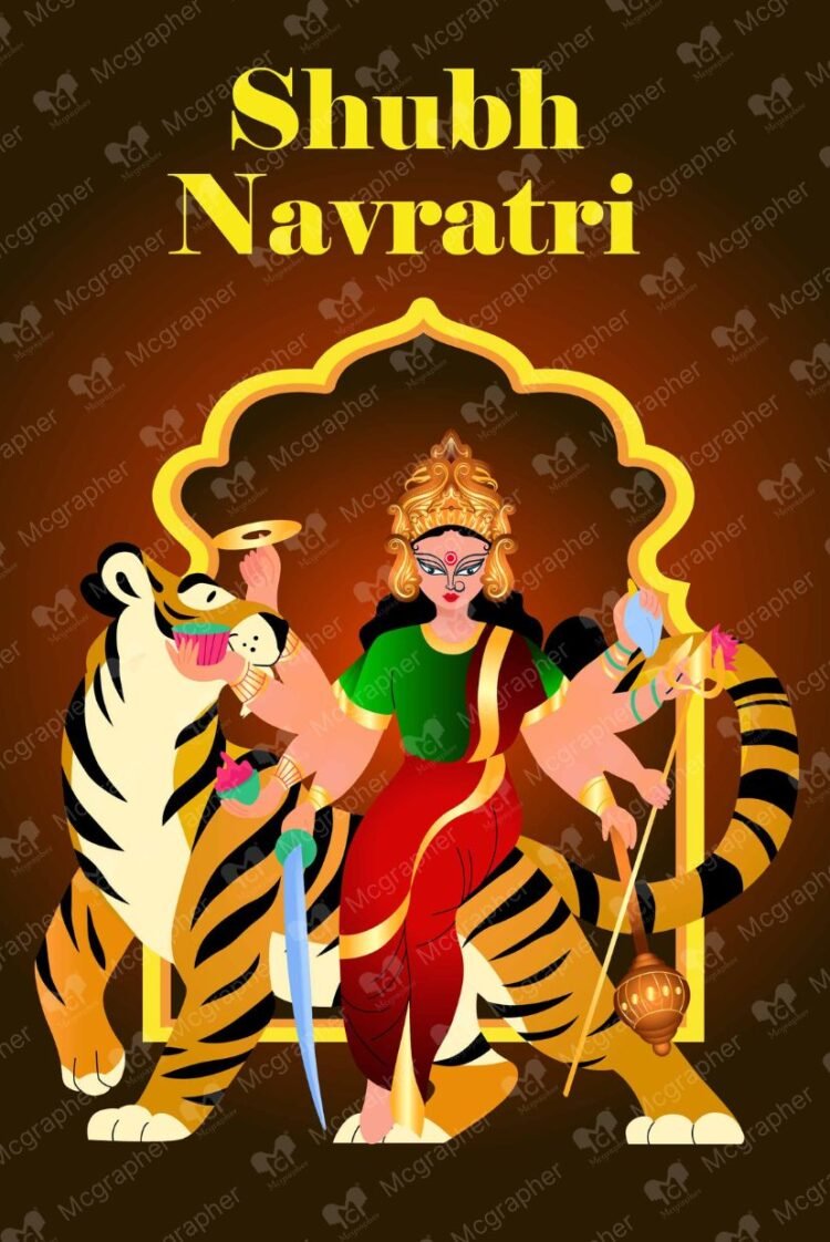 Navratri Goddess Durga Illustration