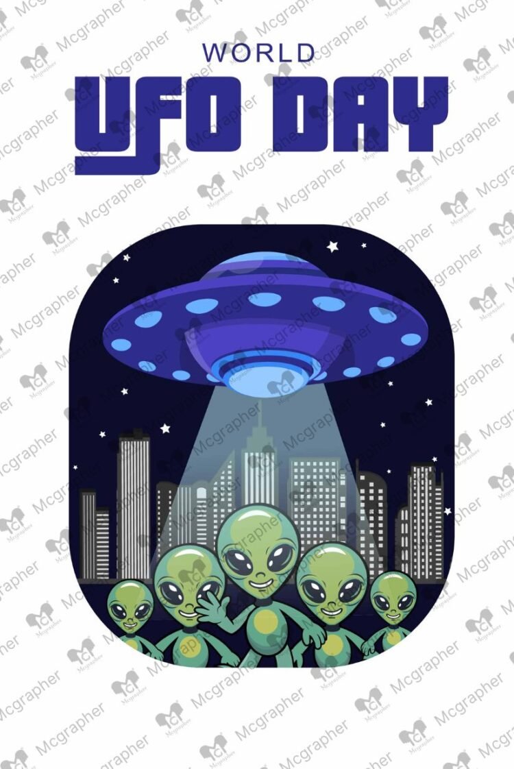 UFO Day spaceship Illustration