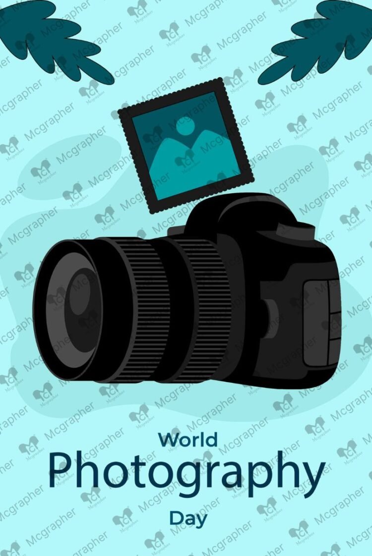 World Photography Day vector Illustration