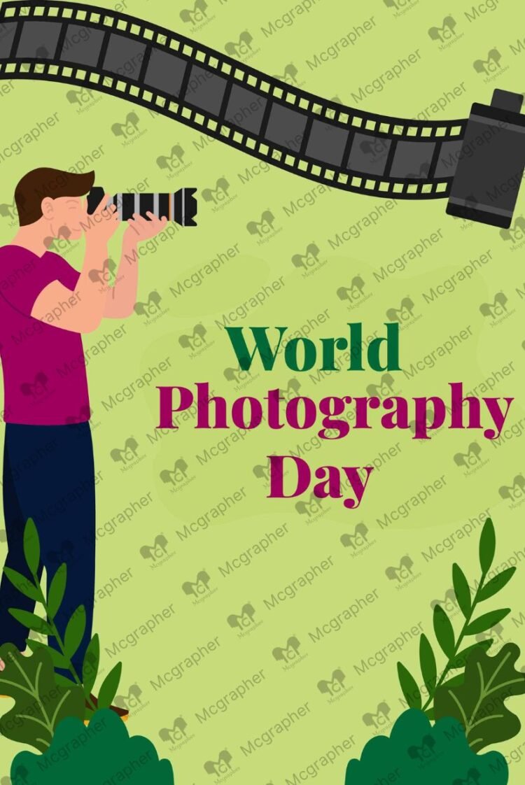 World Photography Day moment vector Illustration