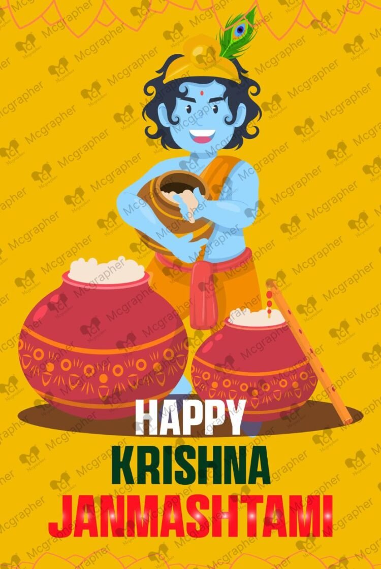 Janmashtam krishna butter Illustration