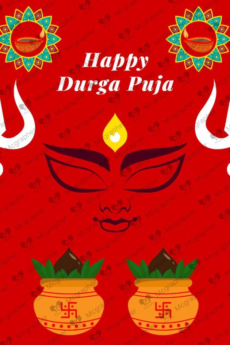 Durga Puja hindu digital Illustration