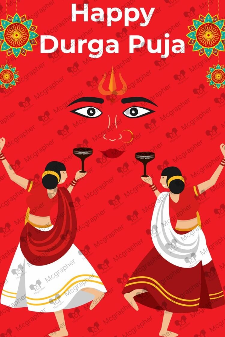 Durga Puja Bengali digital Illustration