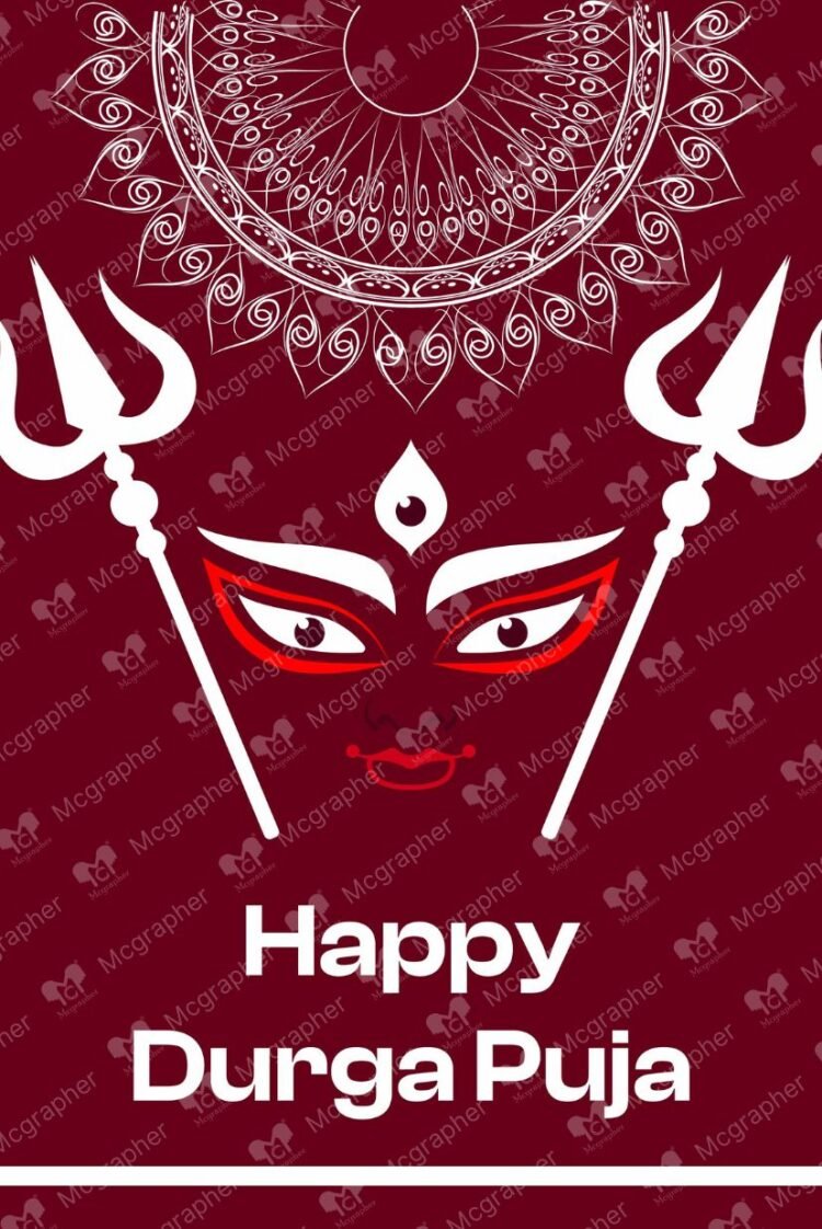 Durga Puja Navratri festival digital Illustration
