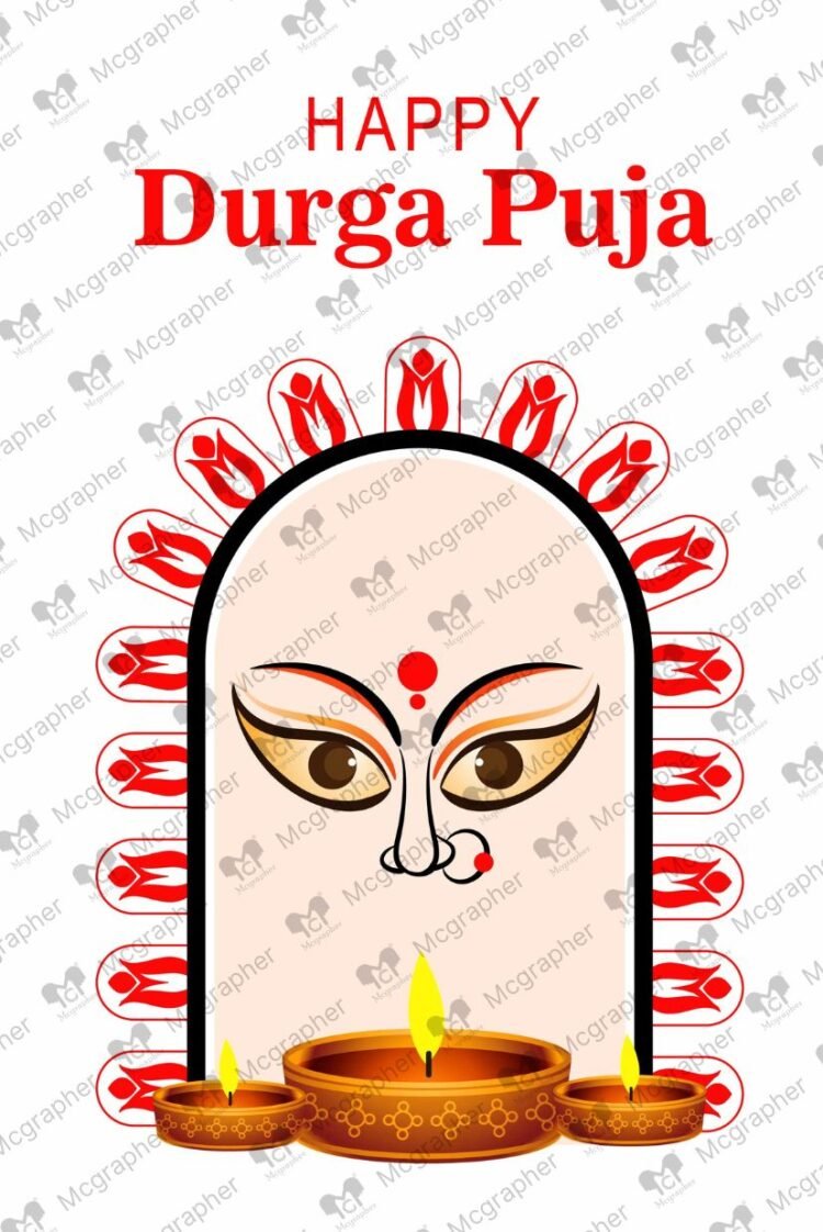 Durga Puja Navratri festival vector Illustration