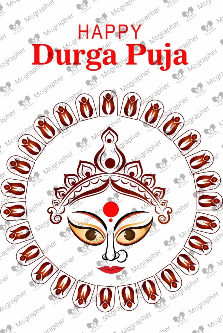 Durga Puja hindu festival vector Illustration